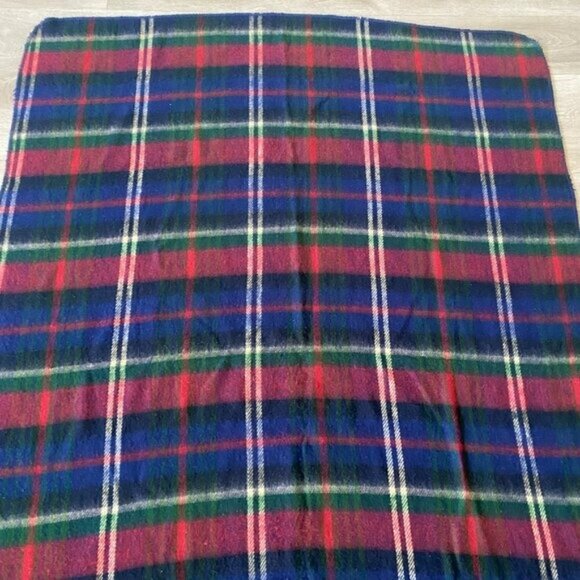 Vintage Ralph Lauren Plaid Blanket Throw Scarf 100% Acrylic - Picture 9 of 10